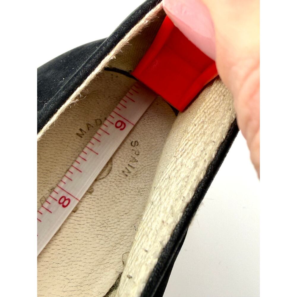 Chanel Interlocking CC Logo Camellia Espadrilles Black Suede Size 39 / 9 - Picture 15 of 16